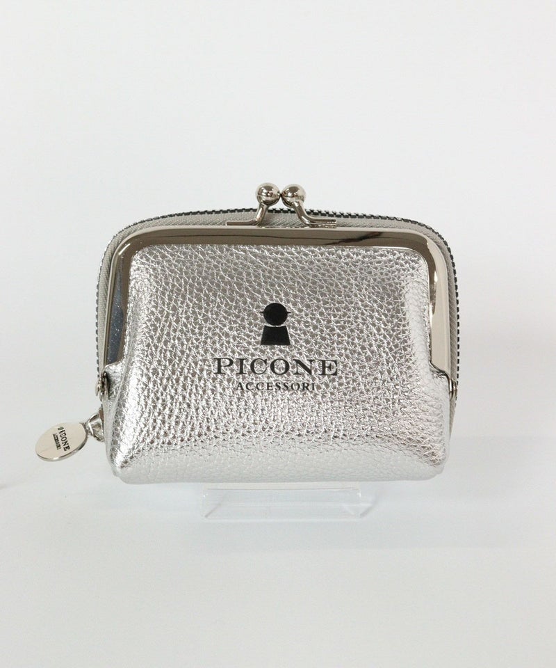 メタリック牛革ウォレット（ライトグレー）