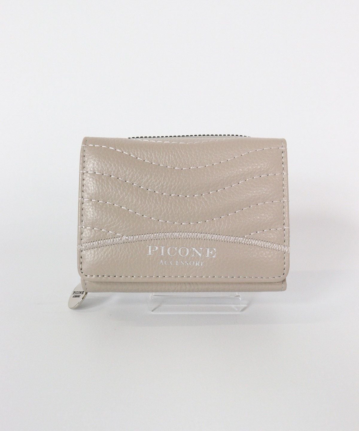 レザーウォレット(ベージュ)前