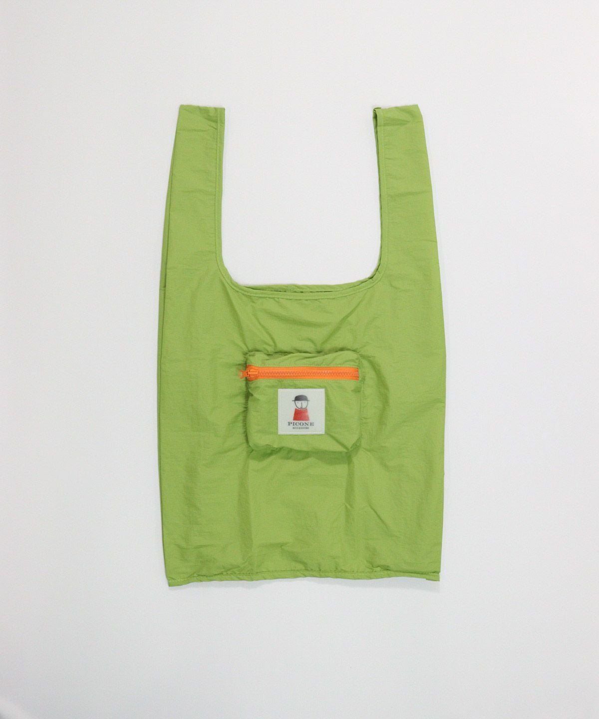 折りたたみエコバッグ(ライトグリーン)前