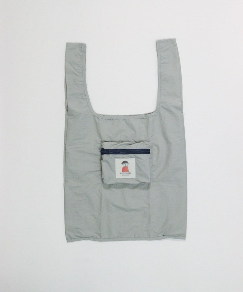 折りたたみエコバッグ(ライトグレー)前