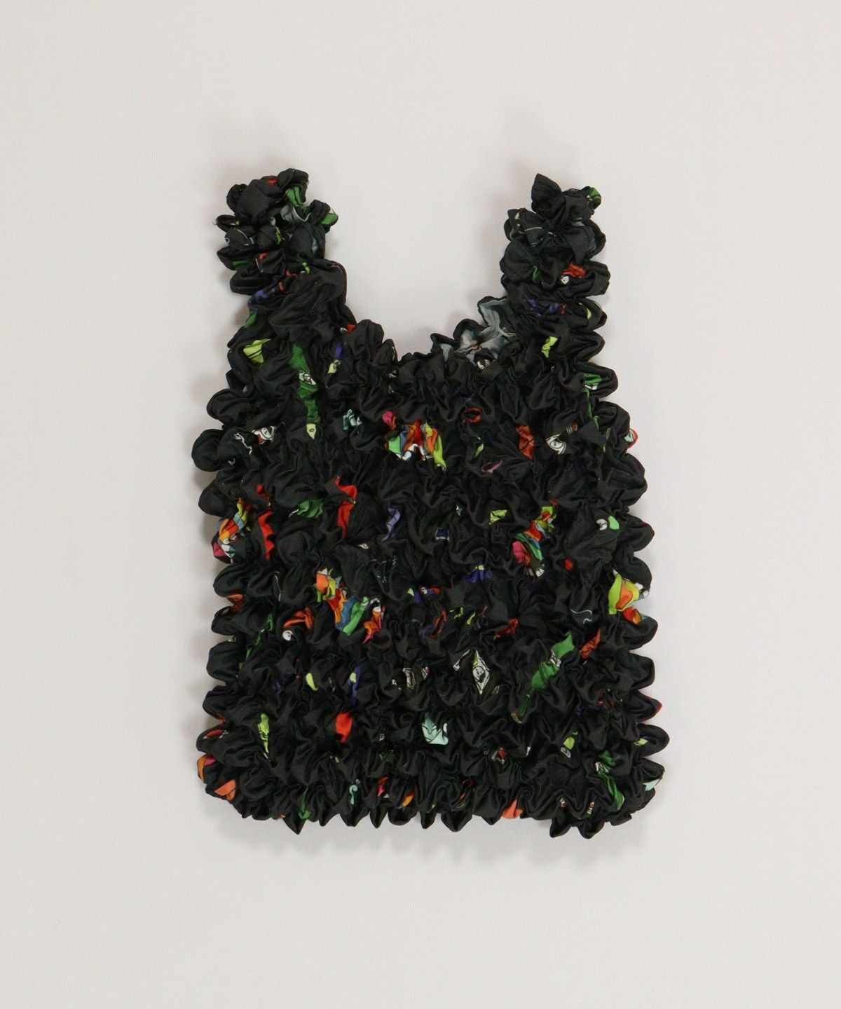 絞り風総柄バッグ(ブラック)