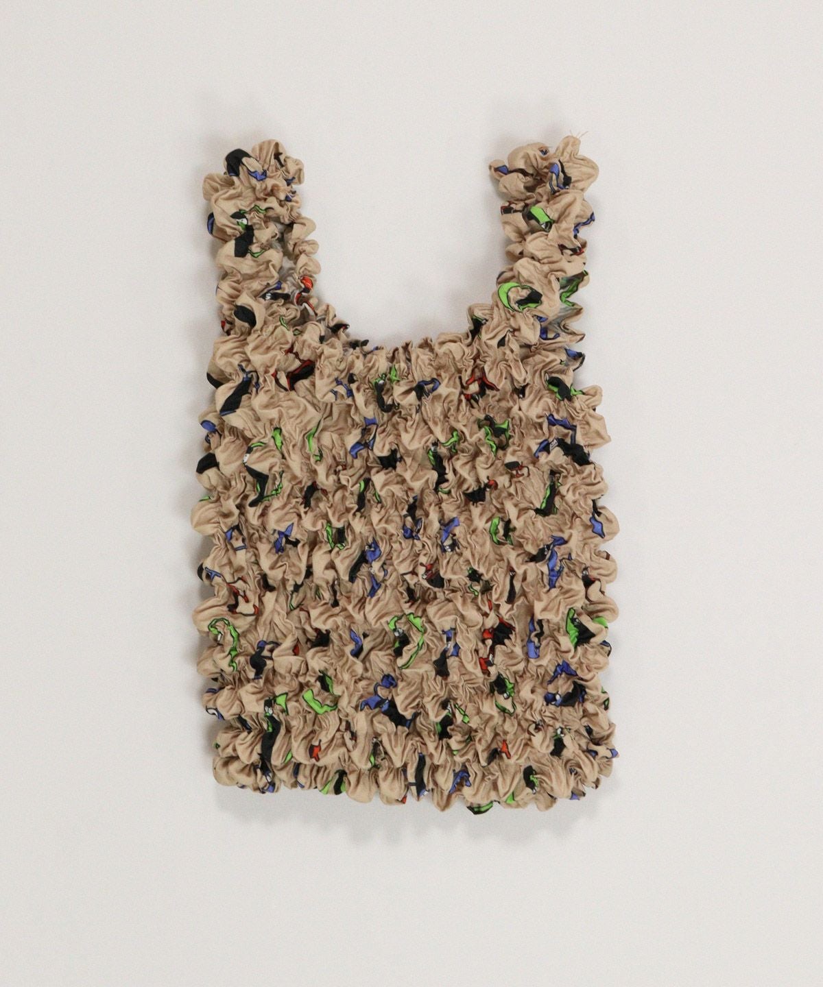 絞り風総柄バッグ(ベージュ)