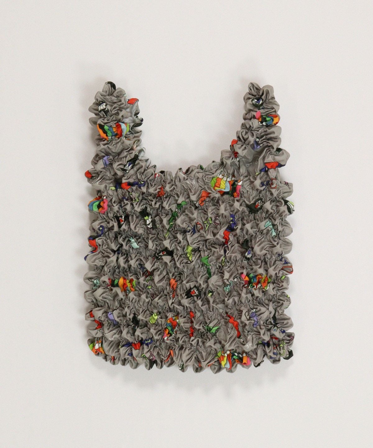 絞り風総柄バッグ(ライトグレー)