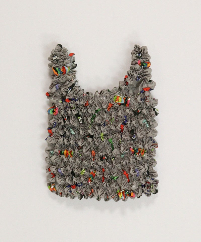 絞り風総柄バッグ(ライトグレー)