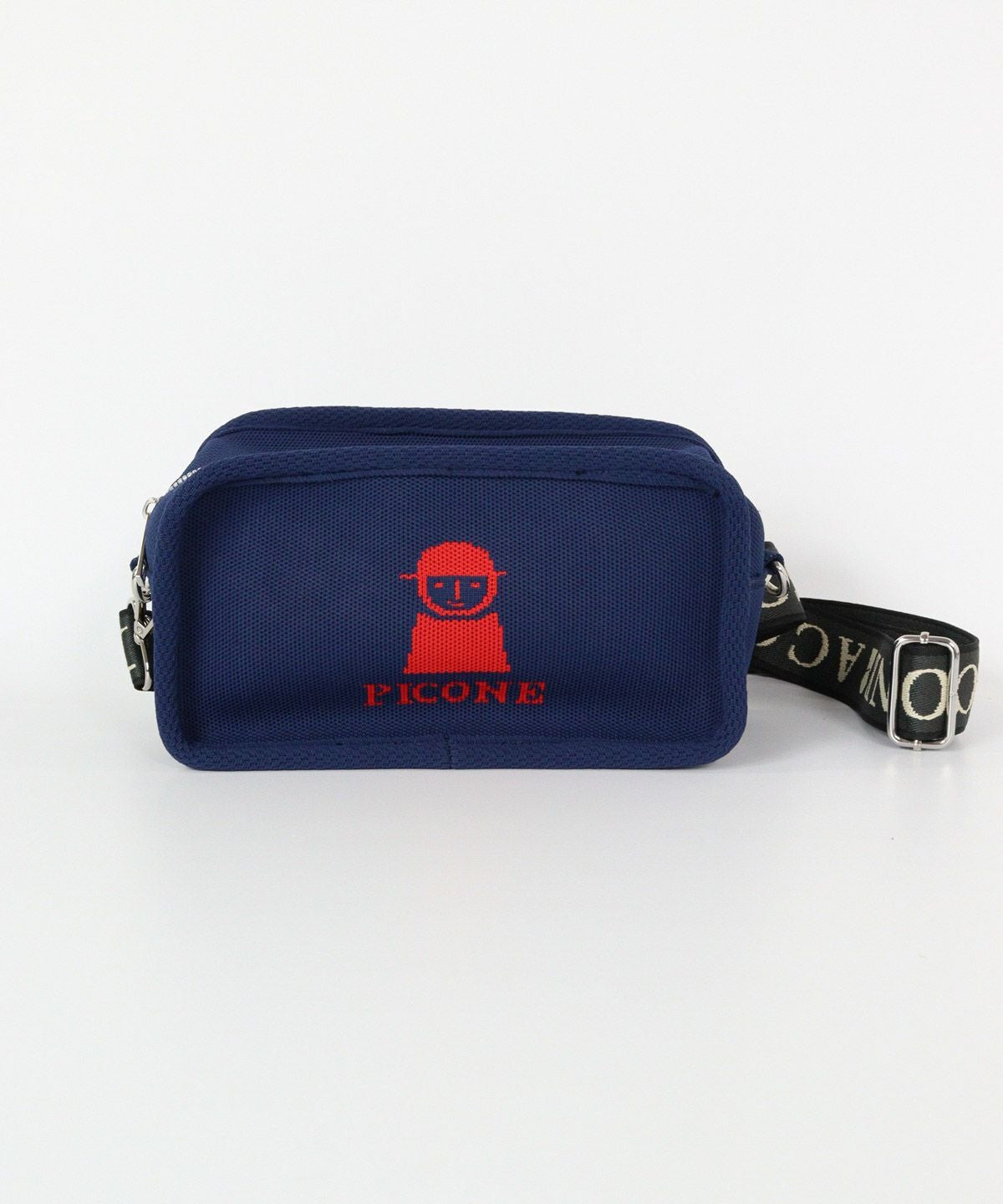 ボックス型ニットショルダーバッグ（ネイビー）