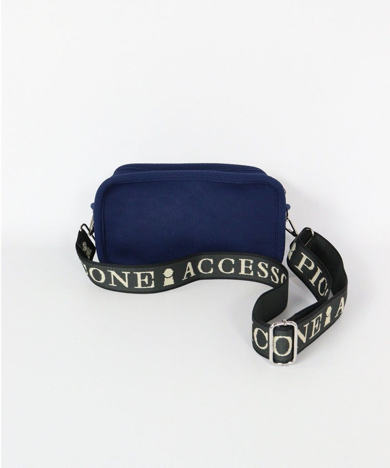 ボックス型ニットショルダーバッグ後（ネイビー）