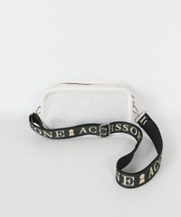 ボックス型ニットショルダーバッグ（ホワイト）