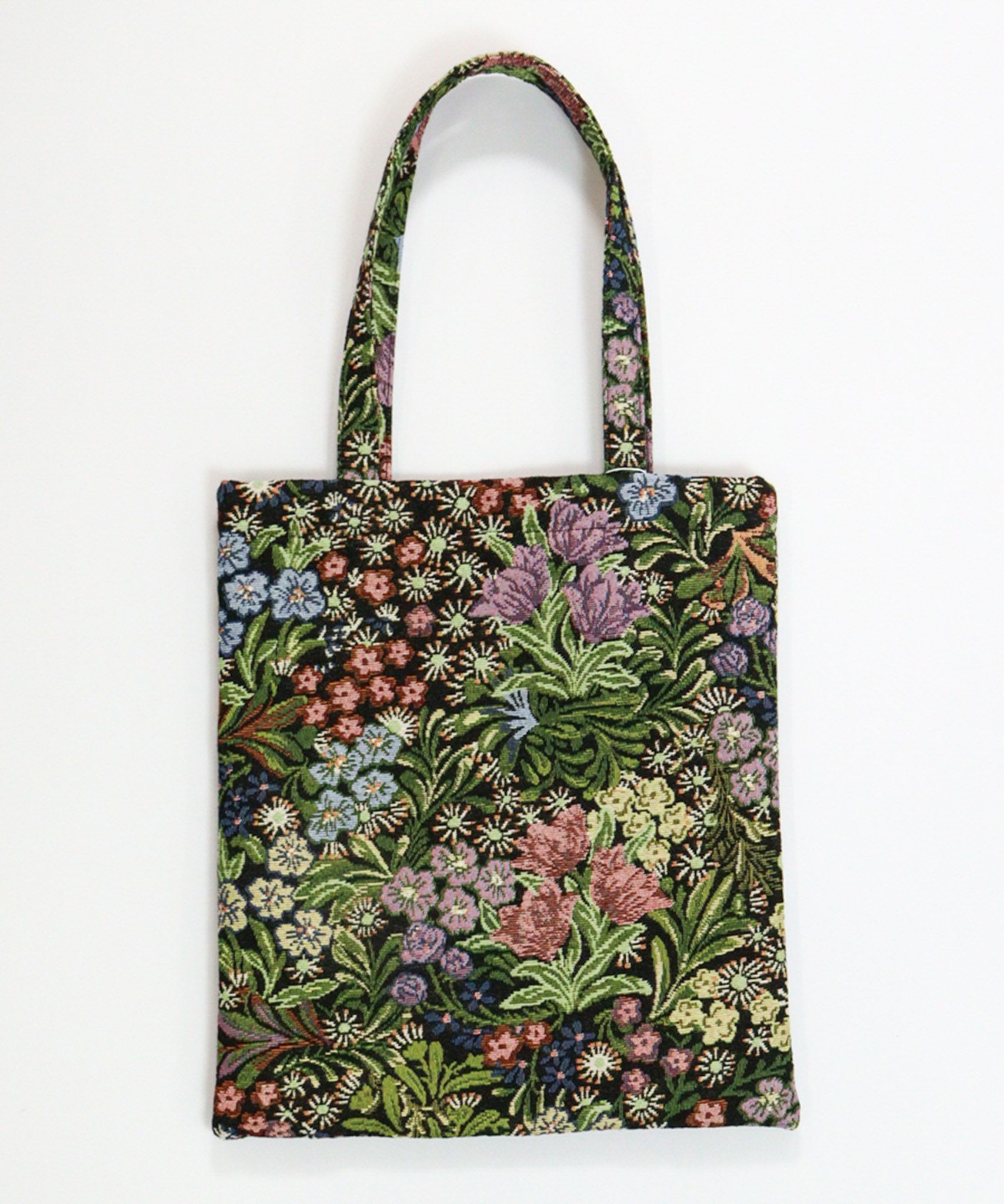 花柄ジャガードトートバッグ(ブラック)後ろ