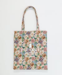 花柄ジャガードトートバッグ(ピンク)前