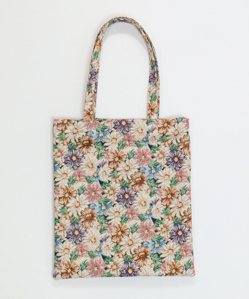 花柄ジャガードトートバッグ(ピンク)後ろ