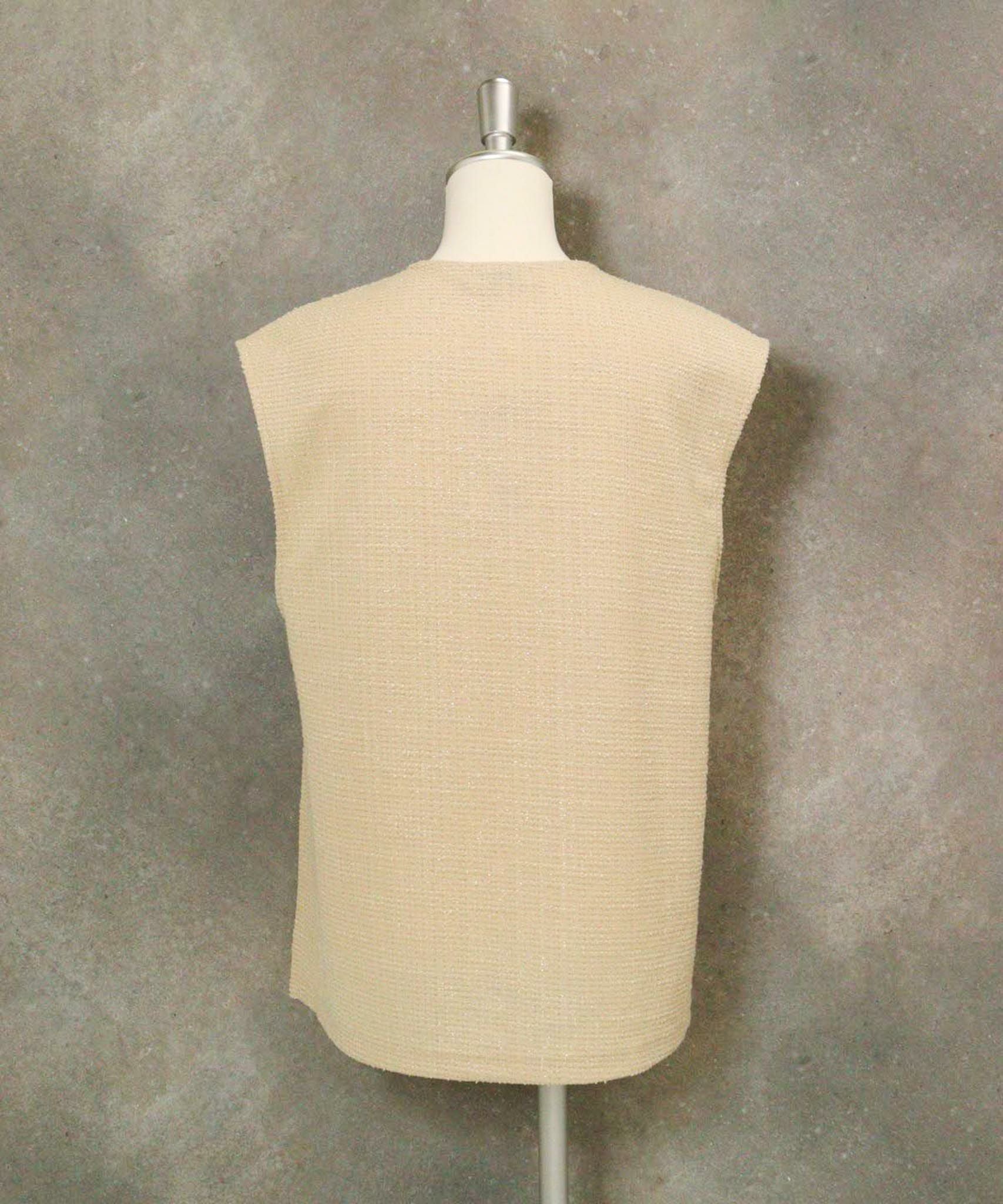 ラメツイードジャージーベスト(ベージュ)後ろ