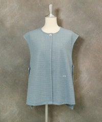 ラメツイードジャージーベスト(ライトブルー)前