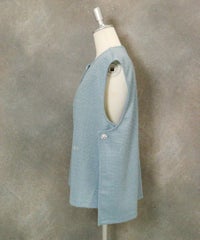 ラメツイードジャージーベスト(ライトブルー)横