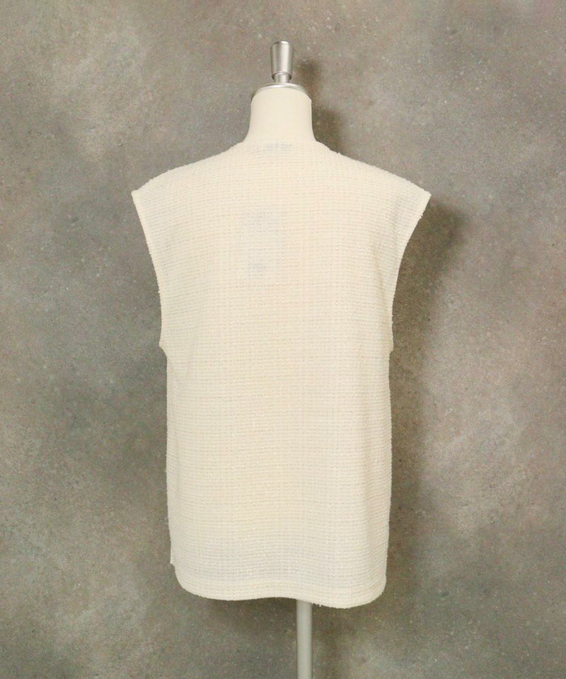 ラメツイードジャージーベスト(ホワイト)後ろ