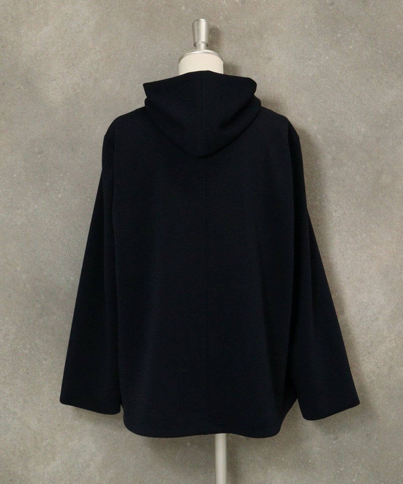 フード付ダンボールブルゾン後(ネイビー）