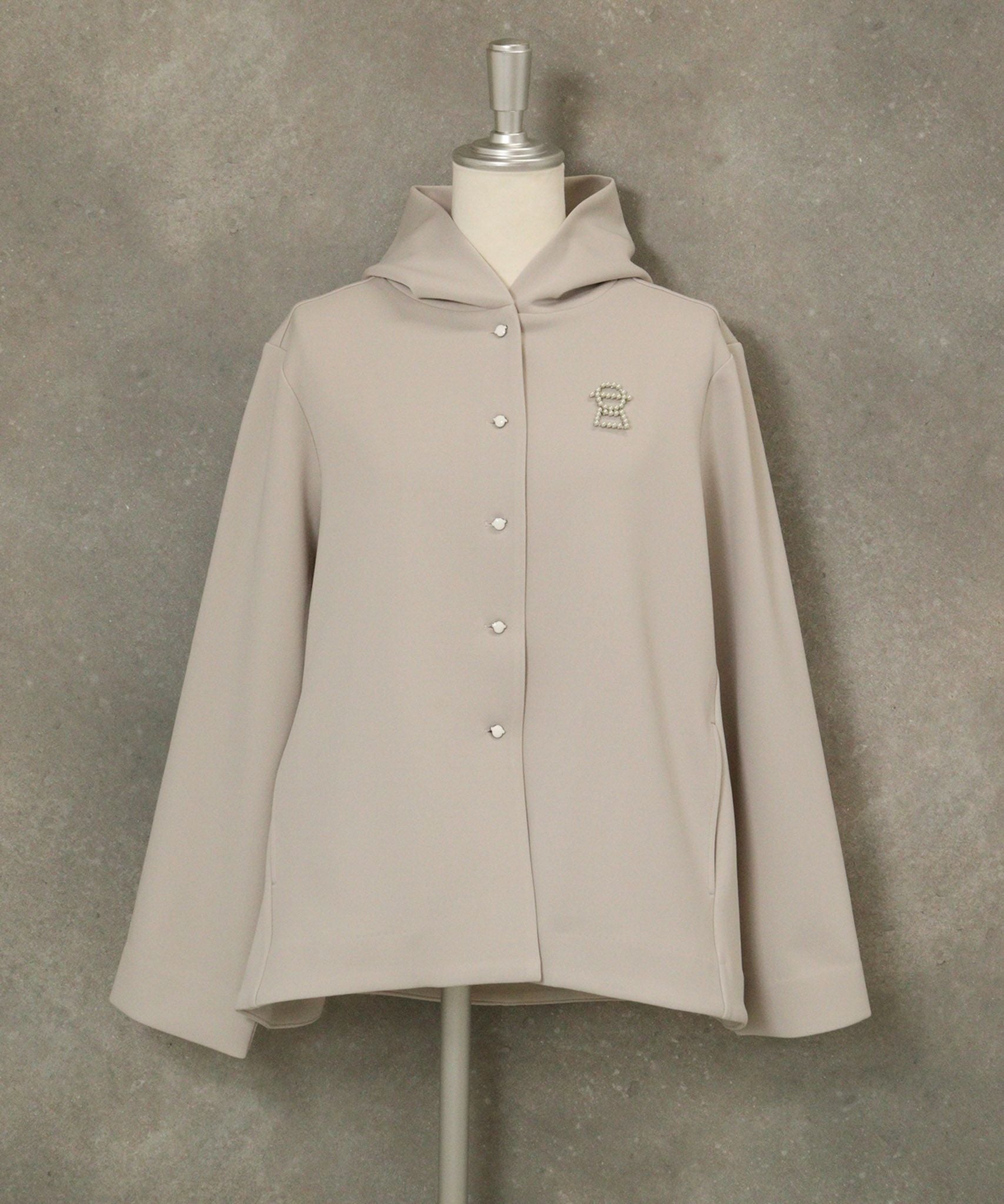 フード付ダンボールブルゾン(ライトグレー）