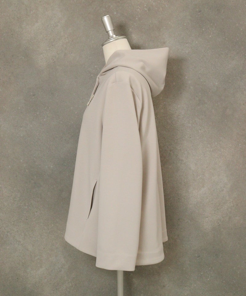 フード付ダンボールブルゾン横(ライトグレー）