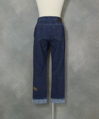 デニム風プリント9分丈パンツ(ネイビー)後ろ