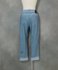 デニム風プリント9分丈パンツ(ライトブルー)後ろ