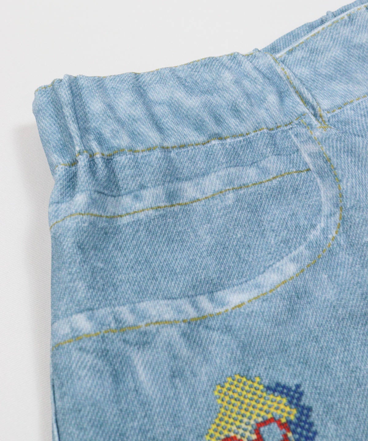 フロントポケット風プリント(ライトブルー)