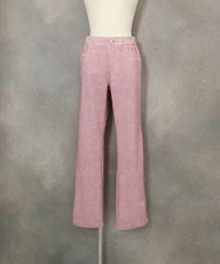 デニム風プリントイージーパンツ(ピンク)前