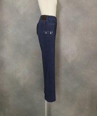 デニム風プリントイージーパンツ(ネイビー)横