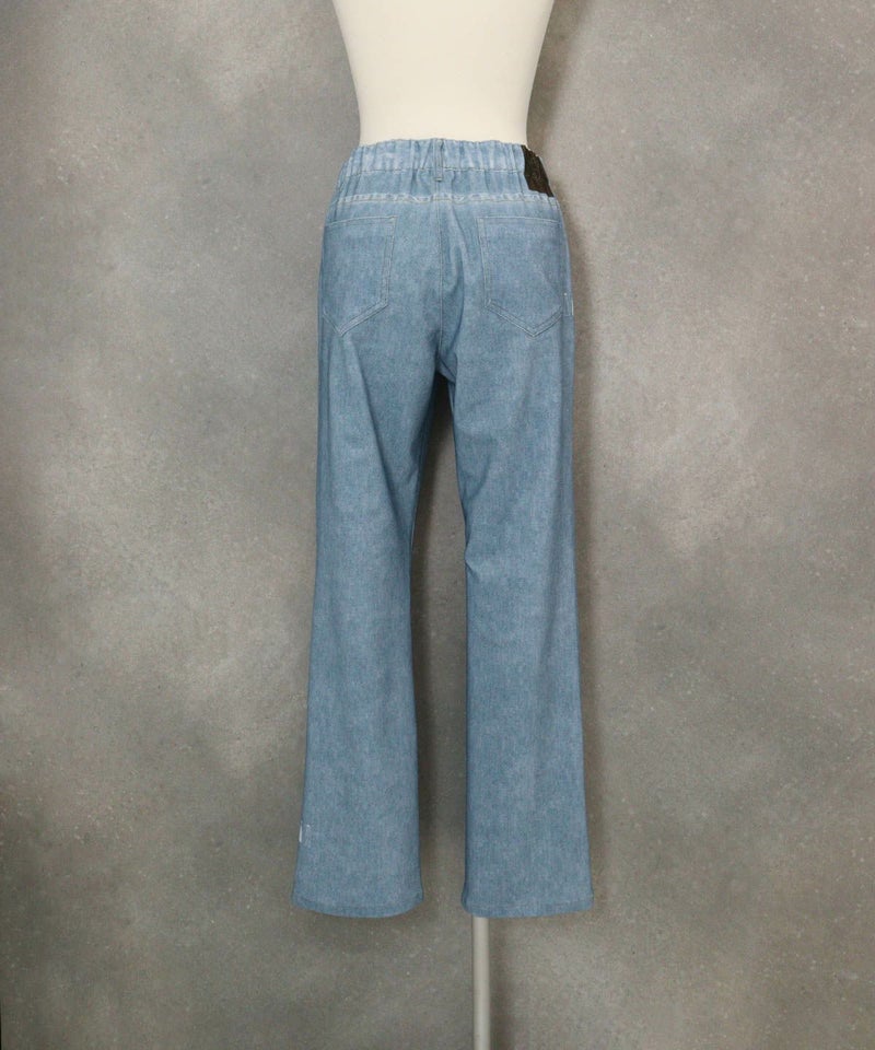 デニム風プリントイージーパンツ(ライトブルー)後ろ