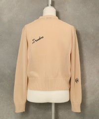 刺繍ニットカーディガン(ベージュ)後ろ