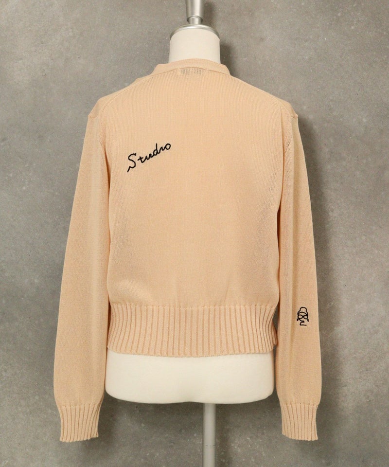 刺繍ニットカーディガン(ベージュ)後ろ