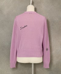 刺繍ニットカーディガン(ライトパープル)後ろ