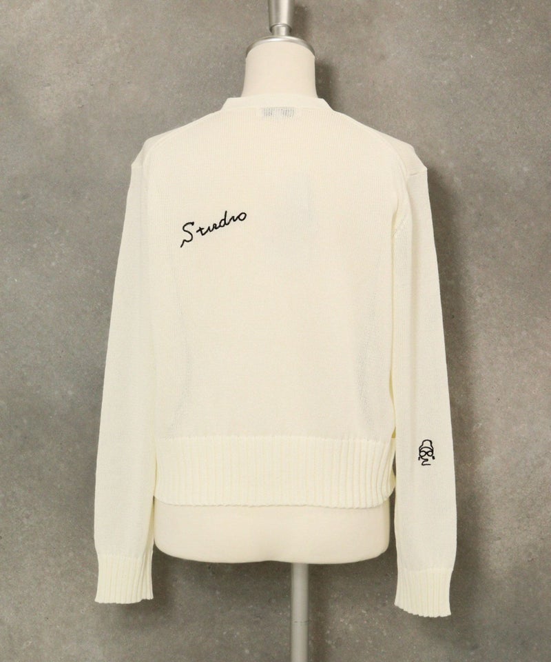 刺繍ニットカーディガン(ホワイト)後ろ