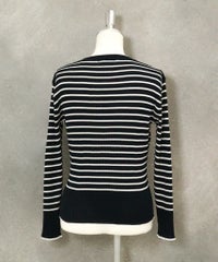 コットン混リブボーダーニット(ネイビー)後ろ