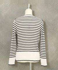 コットン混リブボーダーニット(ホワイト)後ろ