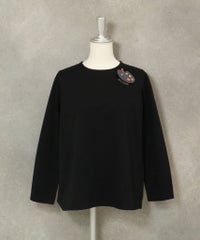 コットン100％UV冷感ポンチプルオーバー(ブラック)前