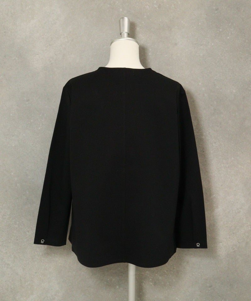 コットン100％UV冷感ポンチプルオーバー(ブラック)後ろ