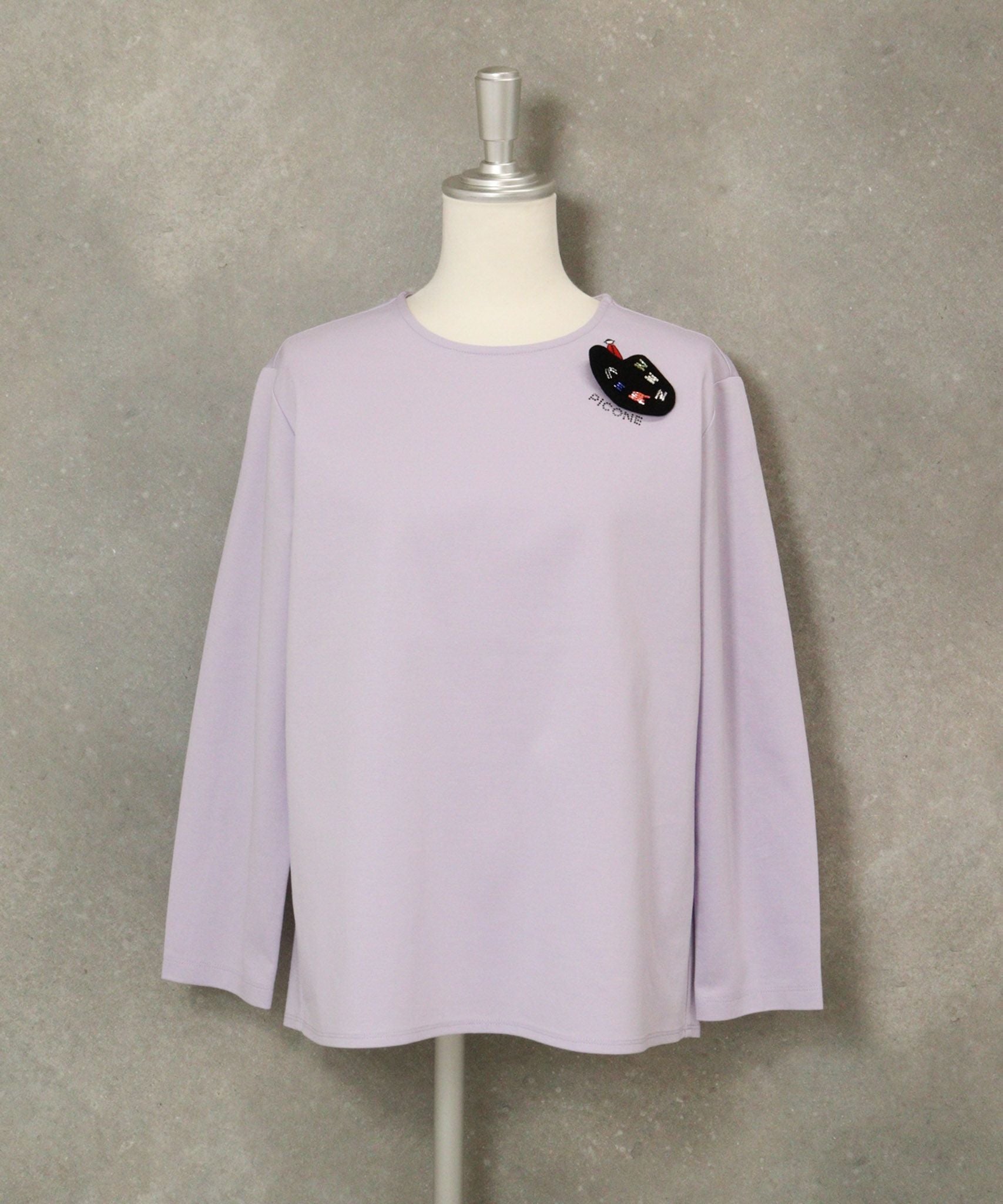 コットン100％UV冷感ポンチプルオーバー(ライトパープル)前
