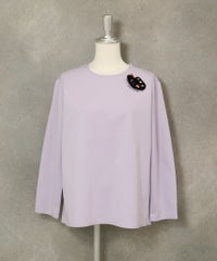 コットン100％UV冷感ポンチプルオーバー(ライトパープル)前