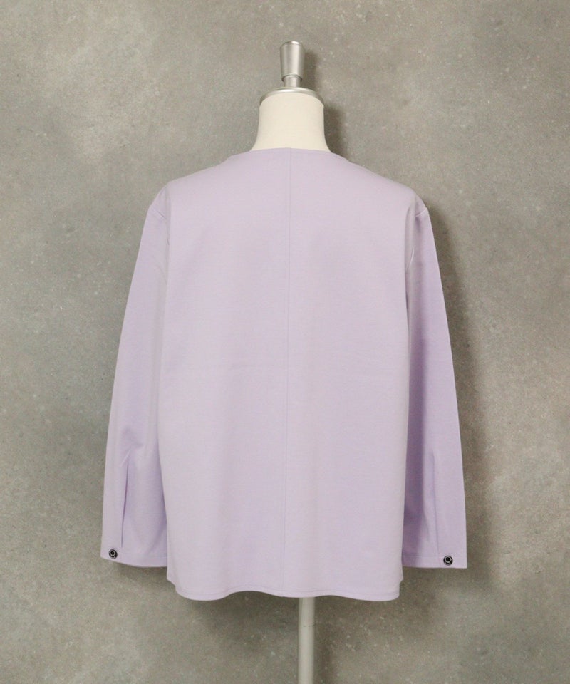 コットン100％UV冷感ポンチプルオーバー(ライトパープル)後ろ