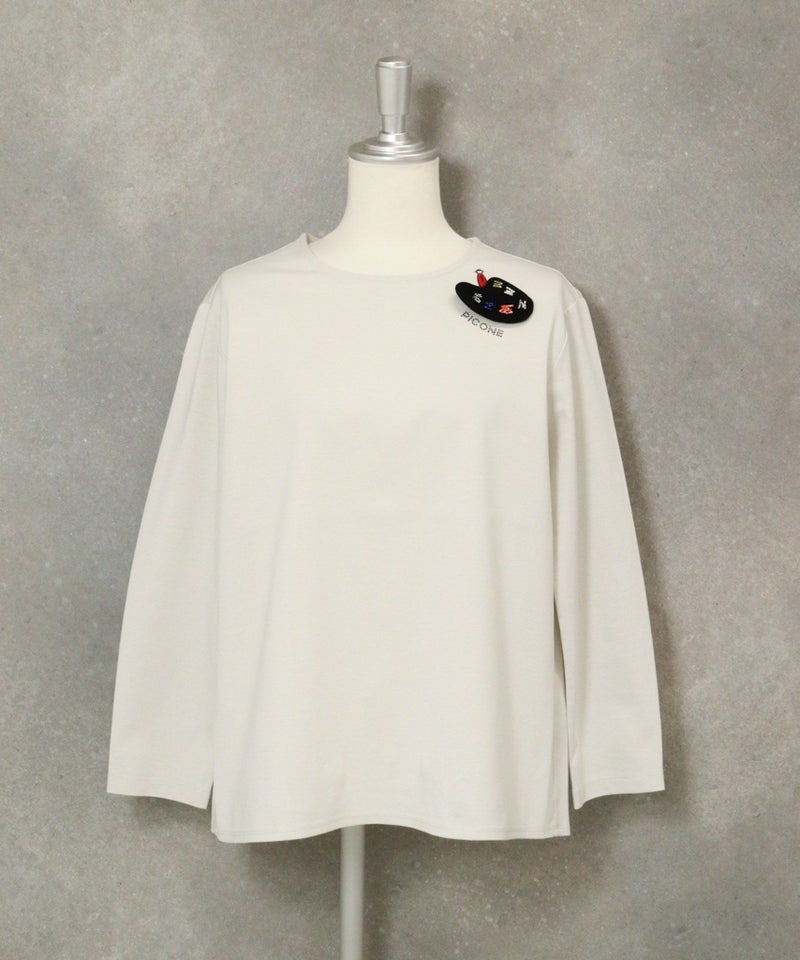 コットン100％UV冷感ポンチプルオーバー(ライトグレー)前