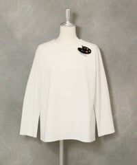 コットン100％UV冷感ポンチプルオーバー(ホワイト)前