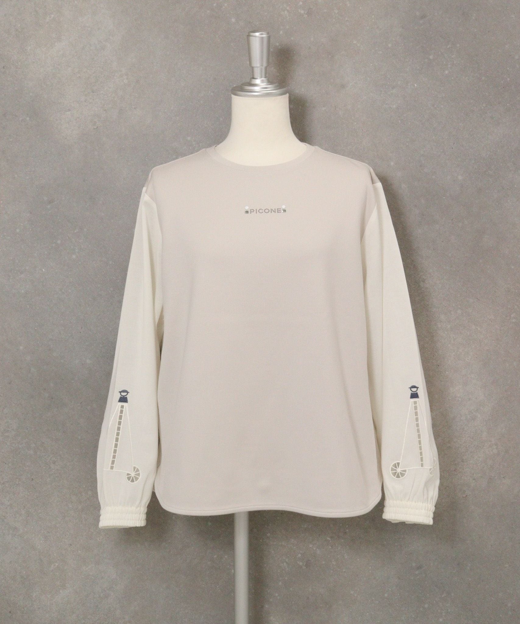 袖切替ポンチプルオーバー(ベージュ)前