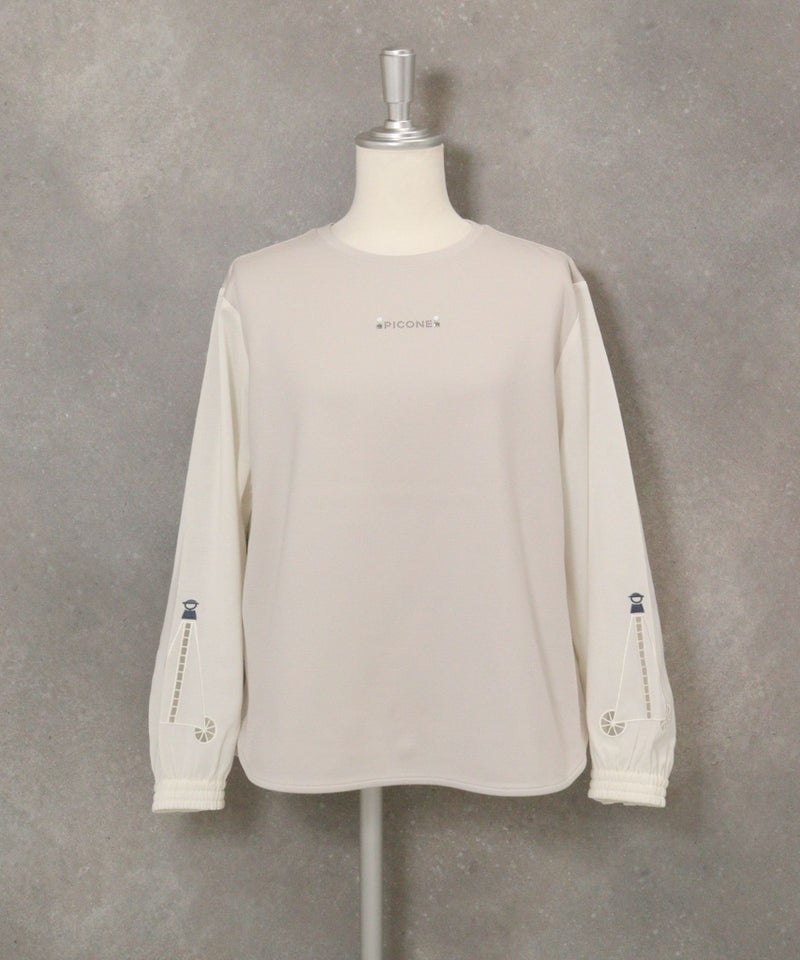 袖切替ポンチプルオーバー(ベージュ)前