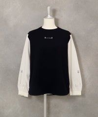 袖切替ポンチプルオーバー(ネイビー)前