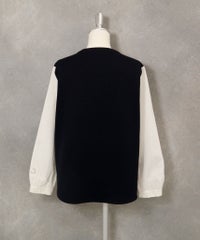 袖切替ポンチプルオーバー(ネイビー)後ろ