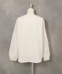 袖切替ポンチプルオーバー(ホワイト)後ろ