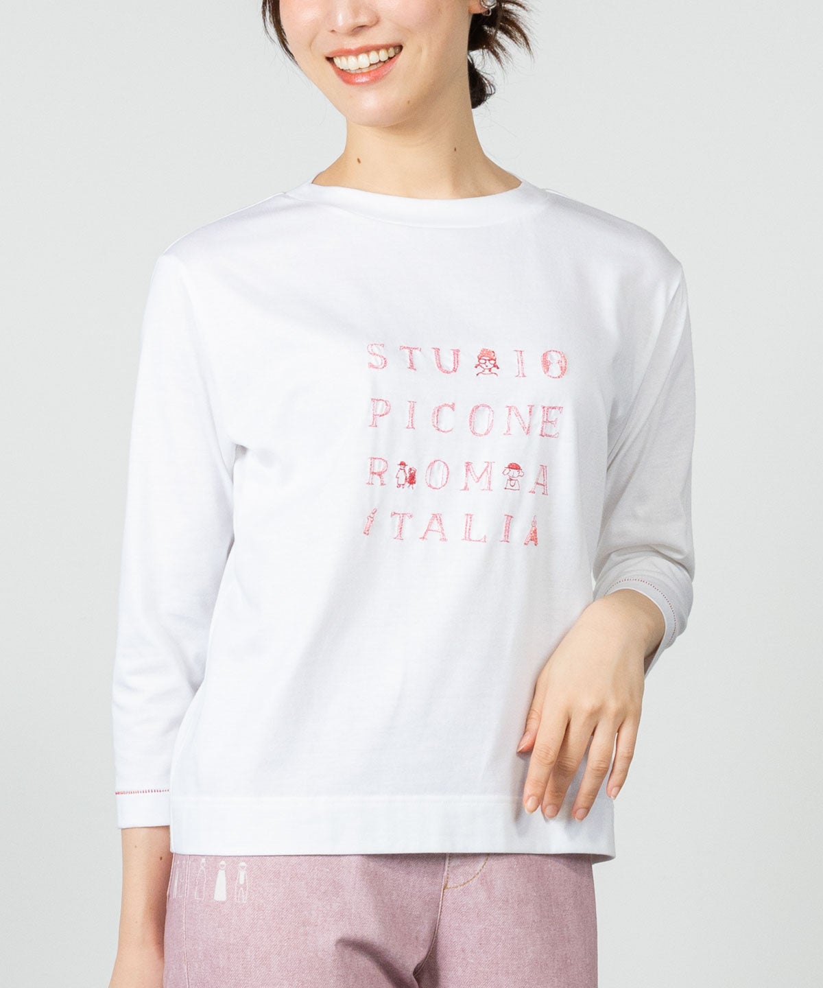 モデル着用画像(ホワイト×ピンク)