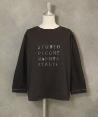 ラメ刺繍UV速乾七分袖プルオーバー（グレー）