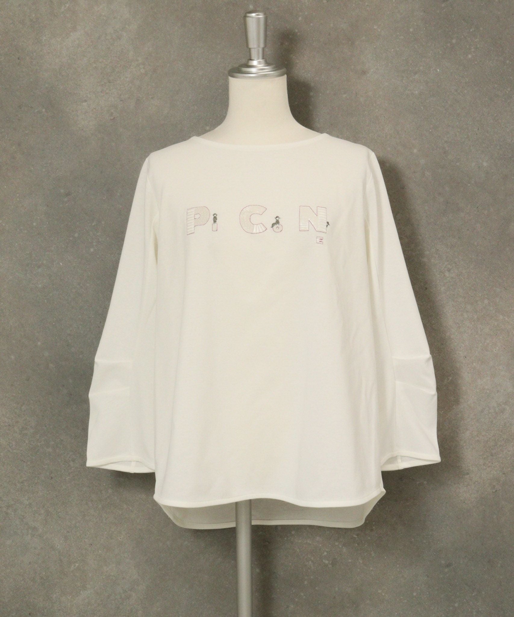 UV冷感タック袖プルオーバー（ホワイト）