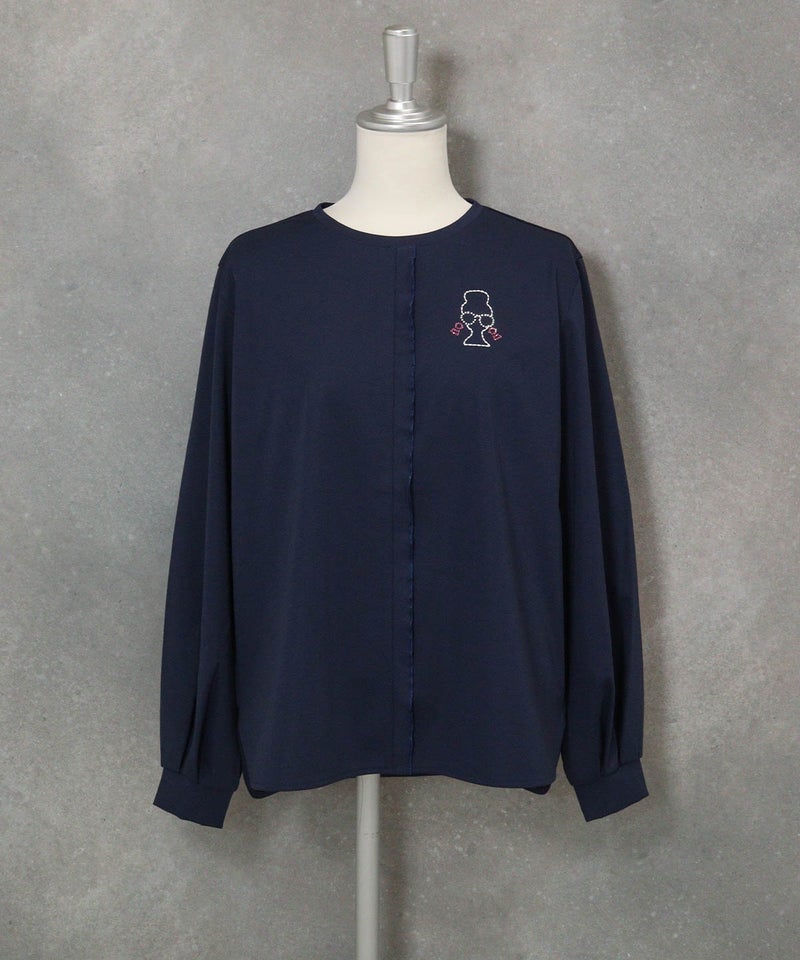 UV冷感ジャージープルオーバー(ネイビー)前