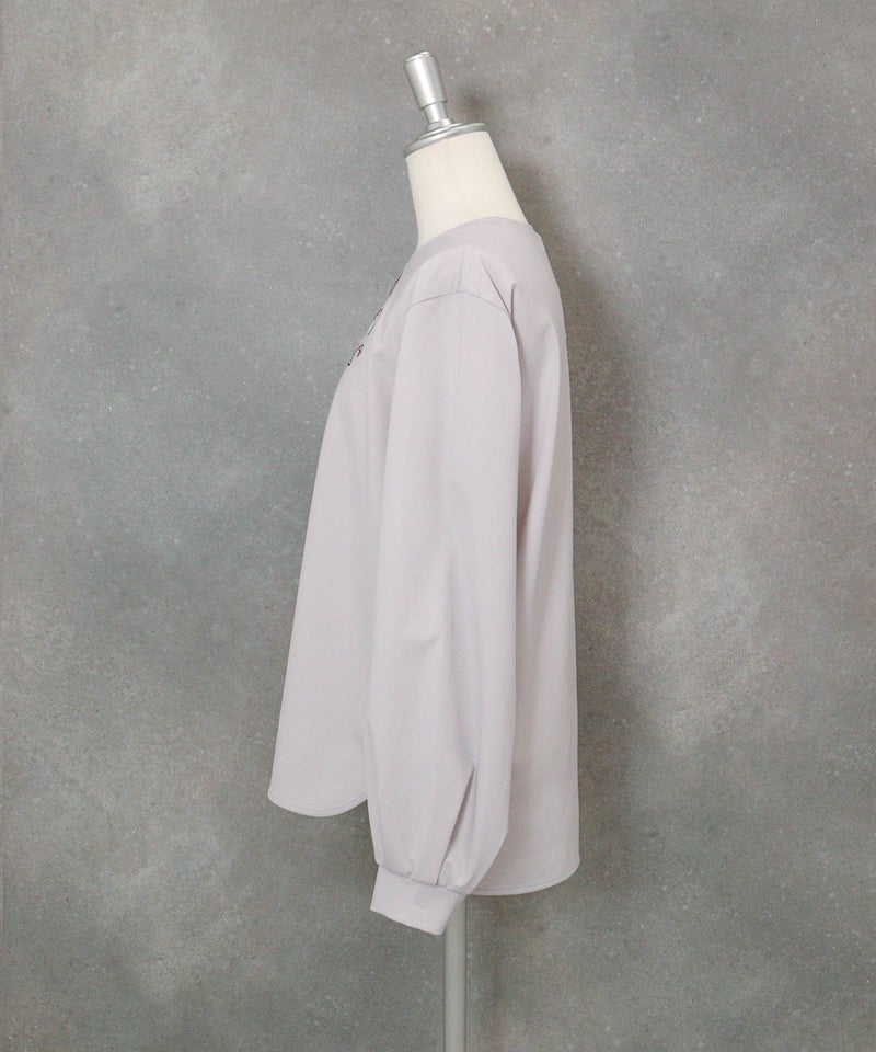 UV冷感ジャージープルオーバー(ライトグレー)横